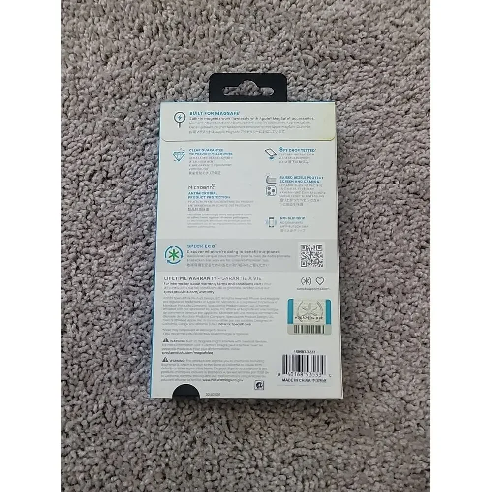 NEW Speck Gemshell Grip MagSafe Case iPhone 15 Pro Clear – Drop Protection